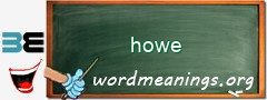WordMeaning blackboard for howe